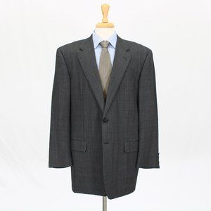 Hickey Freeman 44L Gray Check 2-Button Sport Coat Blazer Jacket O222